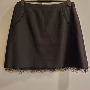 Miss Wu sleek twill lace detail skirt